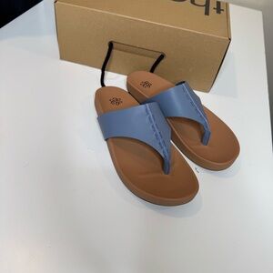 The Sak Blue Leather Thong Sandals Everly Sandal Comfort Flip Flops Sz 6